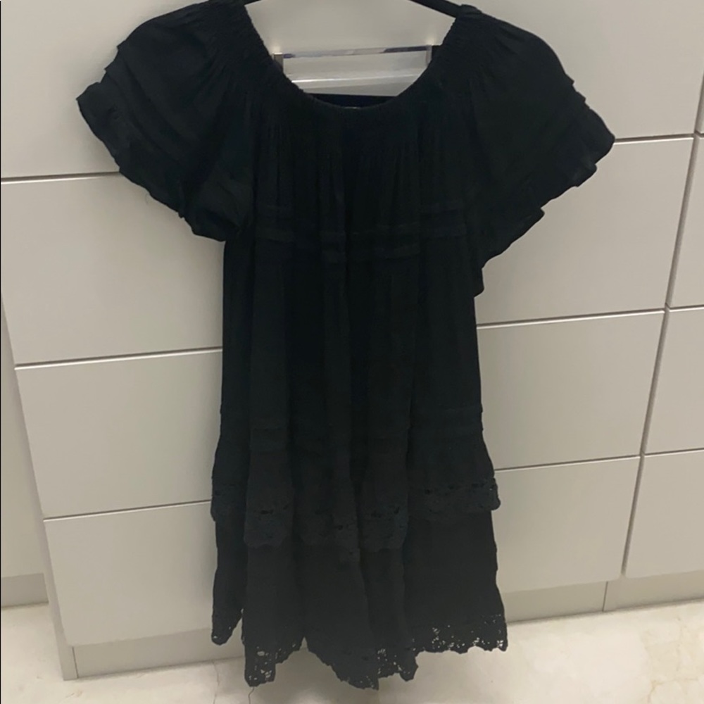 Muche et Muchette off the shoulder black dress